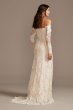 Large Floral Lace Long Sleeve Wedding Dress MS161225