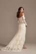 Large Floral Lace Long Sleeve Wedding Dress MS161225