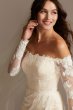 Large Floral Lace Long Sleeve Wedding Dress MS161225
