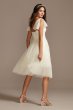 Embroidered Love Note Short Tulle Wedding Dress MS161233