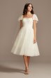 Embroidered Love Note Short Tulle Wedding Dress MS161233