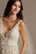 3D Leaves Applique Lace V-Neck Wedding Dress MS251223