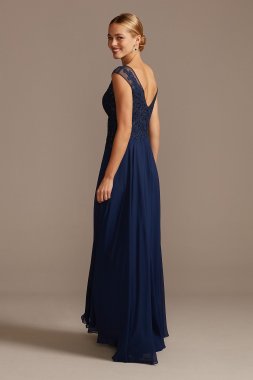 Illusion Cap Sleeve Corded Lace Gown with Crystals WBM19002