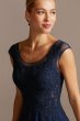 Illusion Cap Sleeve Corded Lace Gown with Crystals WBM19002