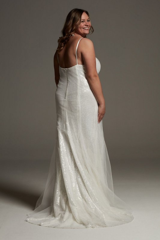 Wedding Dress Tulle Sequin Plus Slip Dress 8VW351644