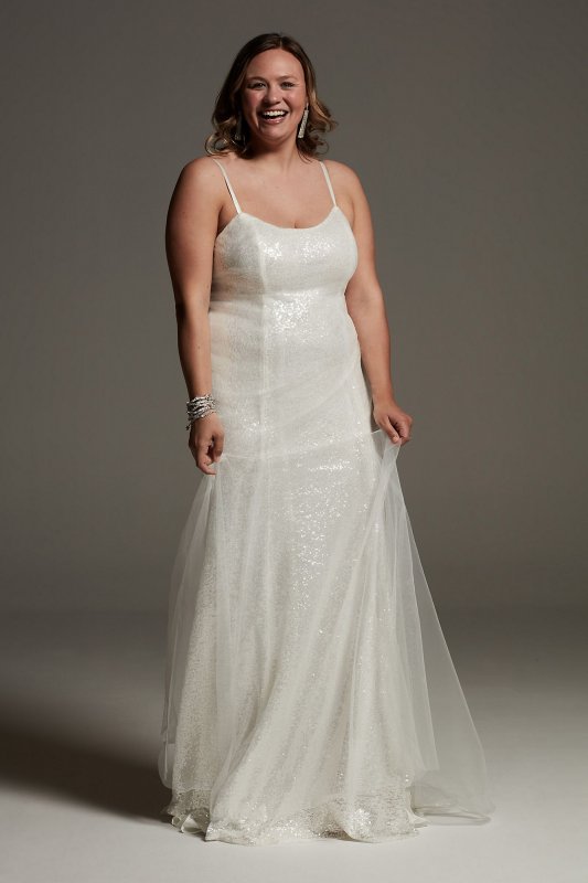 Wedding Dress Tulle Sequin Plus Slip Dress 8VW351644