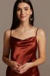 Midi Satin Slip Dress with Spaghetti Straps DS270106