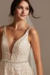 Geometric Sequin Illusion Plunge Wedding Dress SWG863