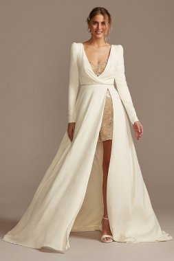 Two Piece Wedding Romper and Over Dress Set SWG869