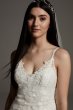 Floral Applique Tulle Overdress Wedding Dress VW351562