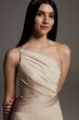 Crepe Bridesmaid Dress with Swags and Slit VW360550