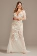 Floral Illusion Tall Plus Bodysuit Wedding Dress 4XL9SWG851