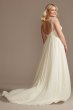 Beaded Cutout Back Chiffon Tall Plus Wedding Dress 4XL9WG4003