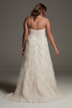 Plus Size Lace Overskirt Dress 8VW351590
