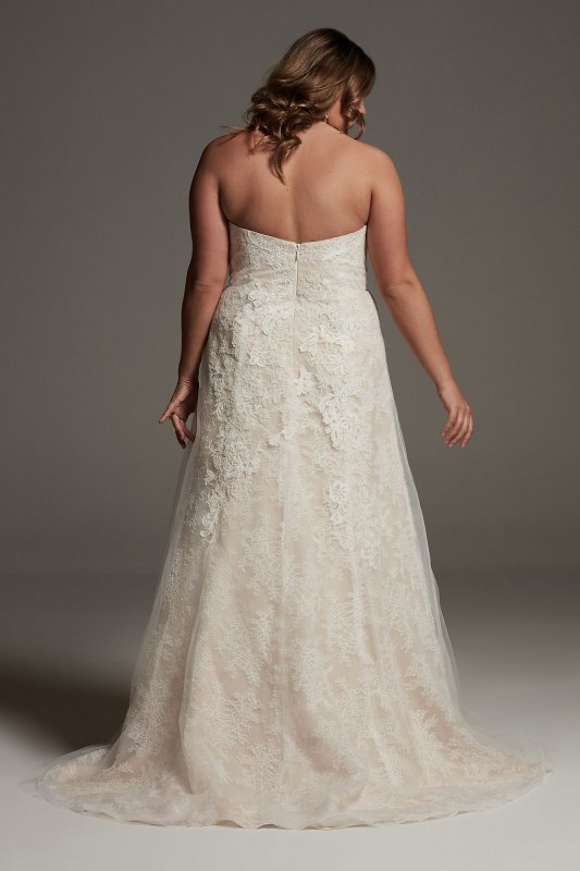 Plus Size Lace Overskirt Dress 8VW351590