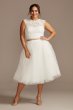 Button Back Lace Plus Size Wedding Separates Top 9DS150848