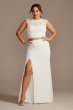 Button Back Lace Plus Size Wedding Separates Top 9DS150848