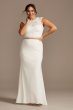 Button Back Lace Plus Size Wedding Separates Top 9DS150848