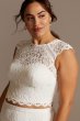 Button Back Lace Plus Size Wedding Separates Top 9DS150848