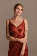 Pleated Bodice Spaghetti Strap Satin Tulip Dress DS270104