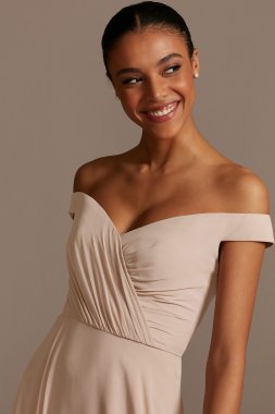 Off the Shoulder Full Skirt Bridesmaid Dress F20227