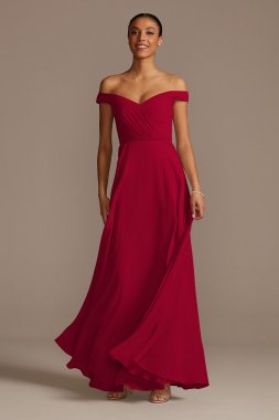 Off the Shoulder Full Skirt Bridesmaid Dress F20227