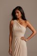 One Shoulder Chiffon Tulip Hem Bridesmaid Dress F20233