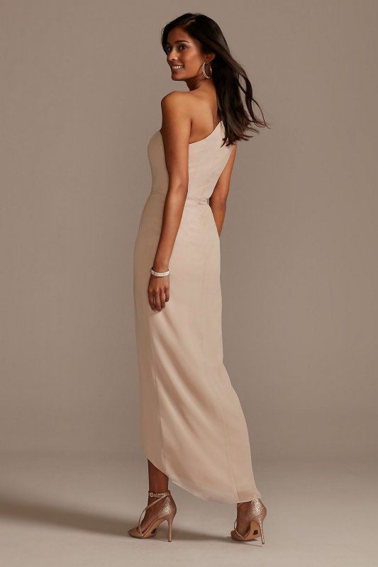One Shoulder Chiffon Tulip Hem Bridesmaid Dress F20233