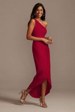One Shoulder Chiffon Tulip Hem Bridesmaid Dress F20233
