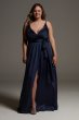 Charmeuse Bridesmaid Dress with Deep V-Neckline VW360549