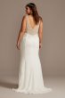 Sheer Plunge Beaded Corset Tall Plus Wedding Dress 4XL9SWG865