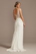 Sheer Plunge Beaded Corset Tall Wedding Dress 4XLSWG865