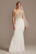 Sheer Plunge Beaded Corset Tall Wedding Dress 4XLSWG865