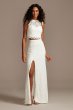Button Back Lace Cap Sleeve Wedding Separates Top DS150848