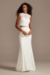 Button Back Lace Cap Sleeve Wedding Separates Top DS150848