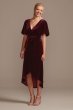 Velvet Flutter Sleeve Midi Dress with Tie Waist DS270123