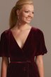 Velvet Flutter Sleeve Midi Dress with Tie Waist DS270123
