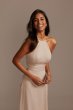 Crepe-Back Satin High Neck Bridesmaid Dress F20096