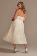 Lace Applique Tea-Length Tall Plus Wedding Dress 4XL8CWG903