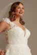 Cap Sleeve 3D Floral Lace Tall Plus Wedding Dress 4XL8CWG907