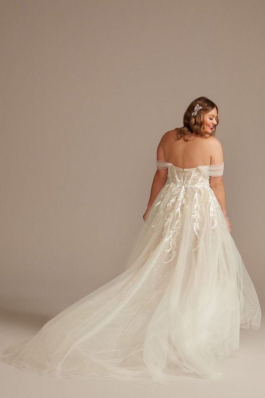 Tall Plus Tulle Bodysuit Wedding Dress with Straps 4XL9MBSWG898