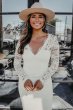 Long Sleeve Lace Tall Plus Wedding Dress with Tie 4XL9WG4045