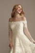 Off Shoulder Applique Tall Wedding Dress 4XLCWG902
