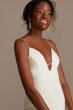 Stretch Crepe Keyhole Spaghetti Strap Midi Dress 56937DB1