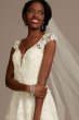 Cap Sleeve 3D Floral Lace Petite Wedding Dress 7CWG907