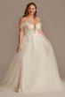 Removable Straps Tulle Plus Size Wedding Dress 9LSSWG898