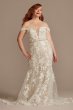 Embellished Lace Swag Sleeve Plus Wedding Dress 9LSSWG899