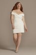 Short Off Shoulder Cuff Neckline Crepe Plus Dress 9SDWG0978