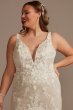 Beaded Lace 3D Floral Plus Tulle Wedding Dress 9SWG897