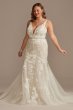 Beaded Lace 3D Floral Plus Tulle Wedding Dress 9SWG897